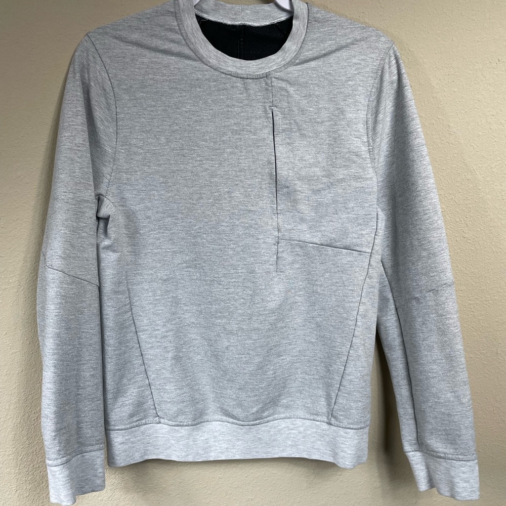 LULULEMON City Sweat Crew Sweatshirt heathered gray M3ATJS men's sz XS
